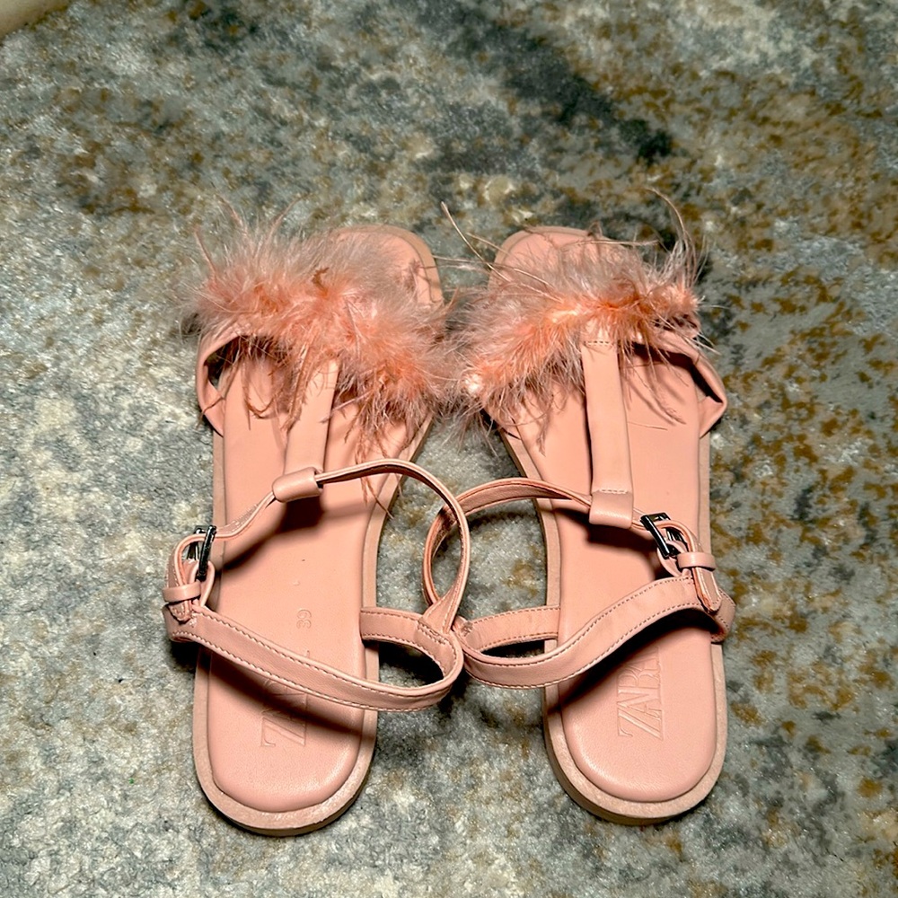 Zara Feather Sandals